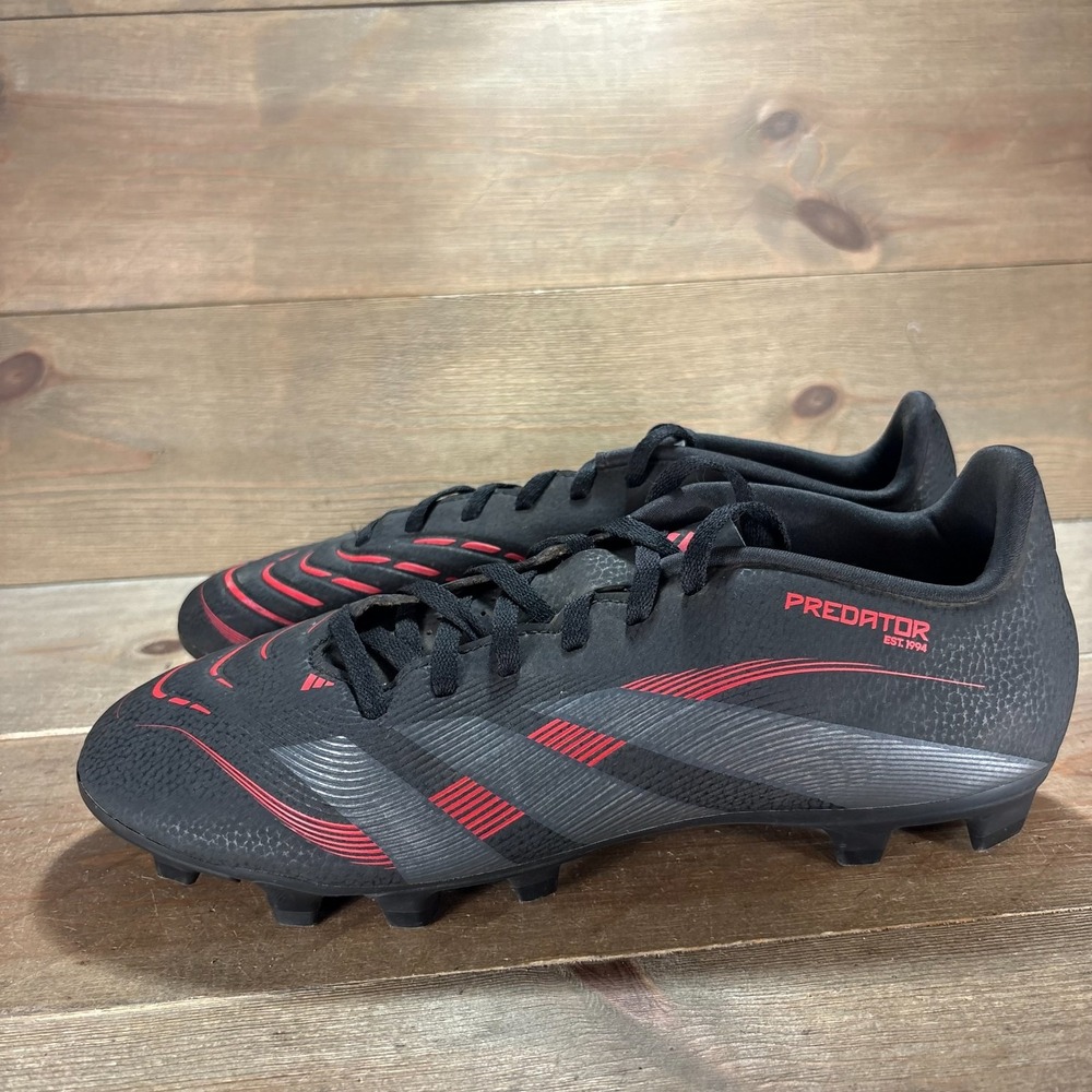 Adidas Predator Club Mens size 9 shoes Black Synthetic Lace Up soccer cleats